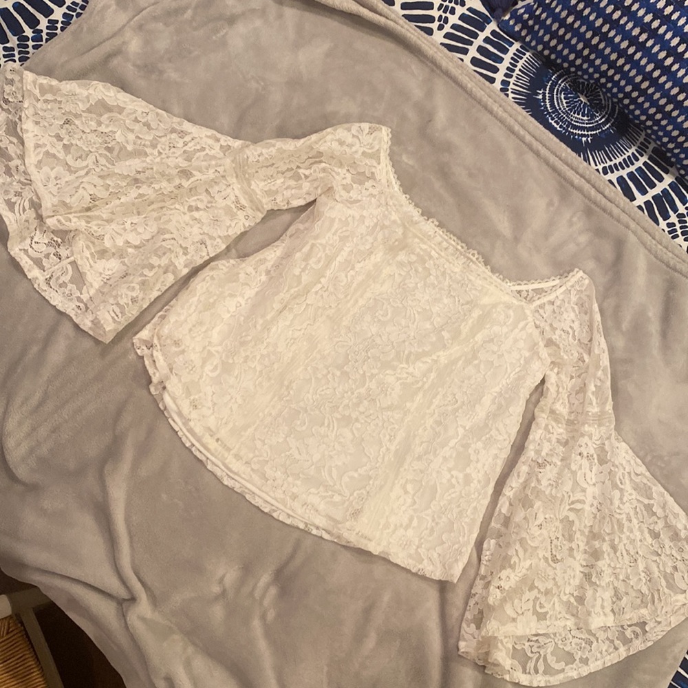 Lace top with bell sleeves